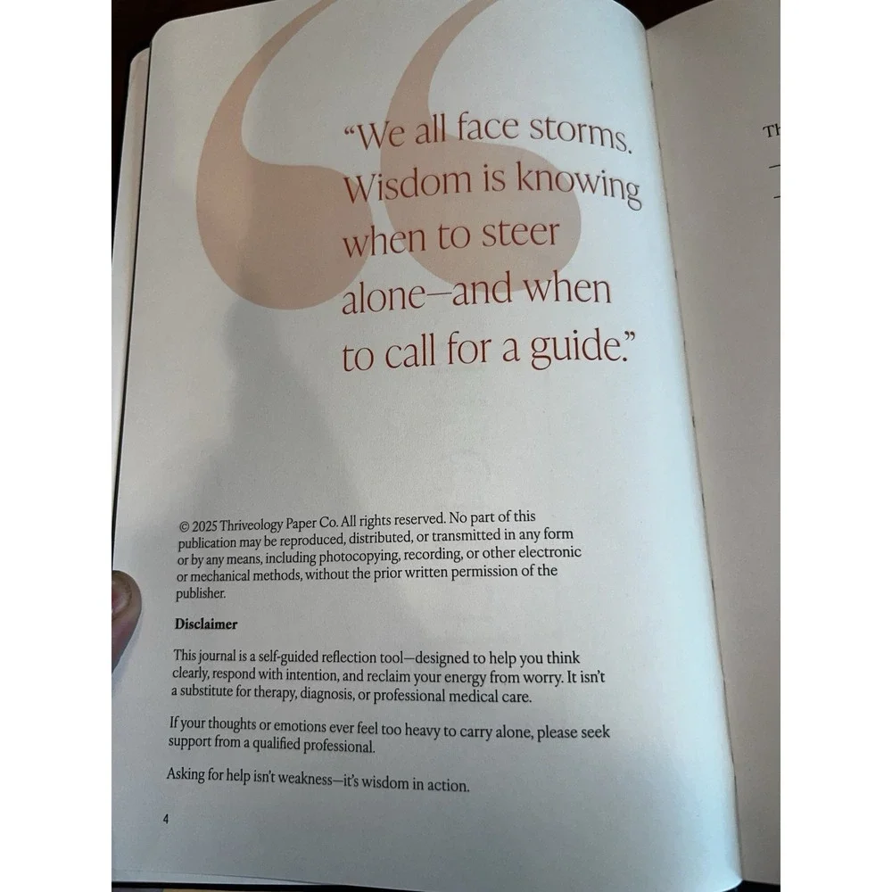 Worry Interrupt Guided Journal Undated CBT Anxiety Thought Spiral Relief New NIB